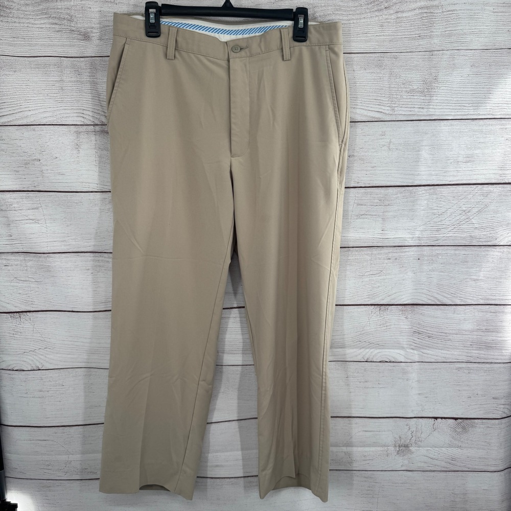 FootJoy Golf Pants Performance Flat Front Beige Mens Size‎ 34 / 27